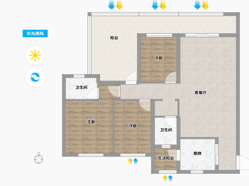 贵州省-贵阳市-广大城耀莱华府-109.48-户型库-采光通风