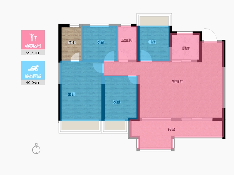 浙江省-杭州市-祥生江山云樾府-92.66-户型库-动静分区