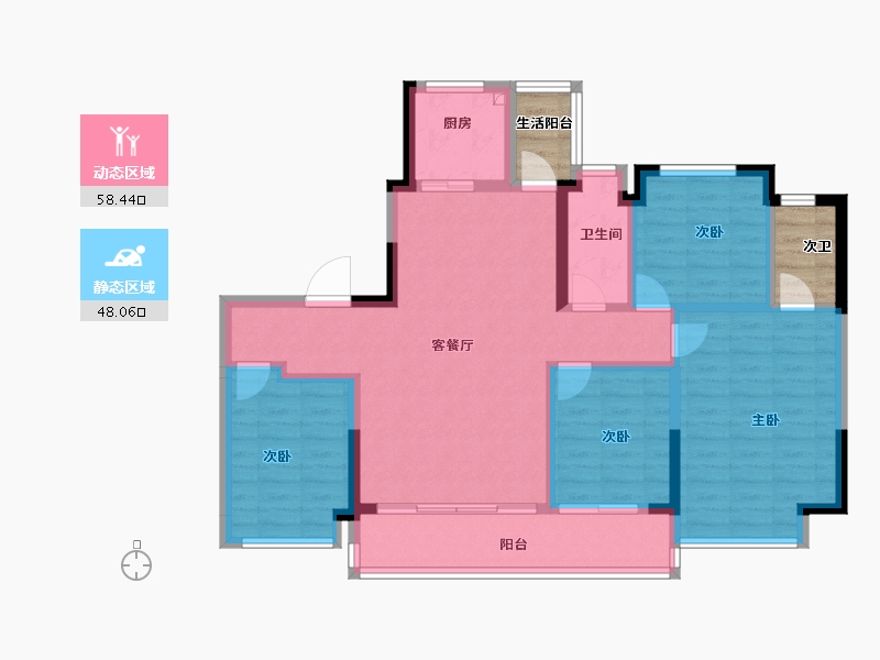 四川省-成都市-国贸臻原-101.16-户型库-动静分区