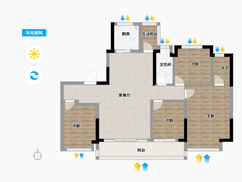 四川省-成都市-国贸臻原-101.16-户型库-采光通风