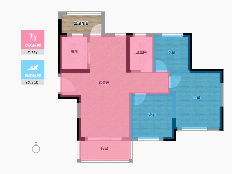 四川省-成都市-高投贤悦府-69.73-户型库-动静分区