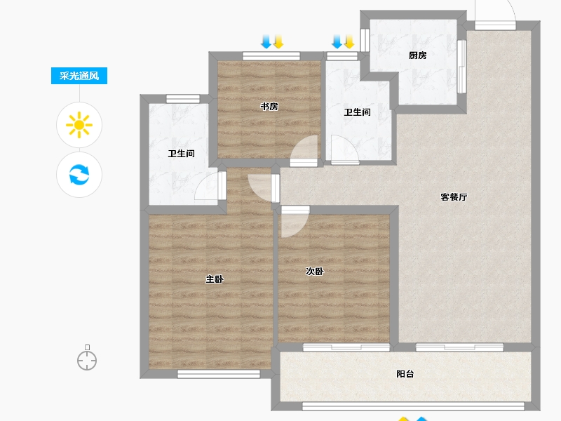 浙江省-杭州市-祥生江山云樾府-97.04-户型库-采光通风