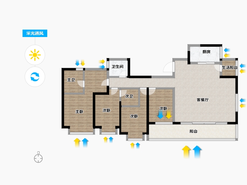 四川省-成都市-远大海湾云锦-138.75-户型库-采光通风