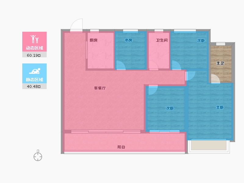 浙江省-杭州市-萧澜隐翠轩-95.25-户型库-动静分区