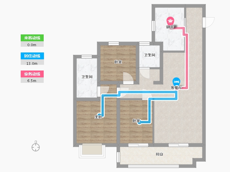 陕西省-榆林市-万象星辰-81.47-户型库-动静线