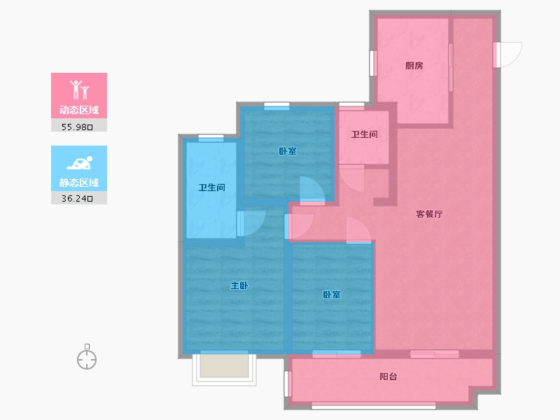 陕西省-榆林市-万象星辰-81.47-户型库-动静分区