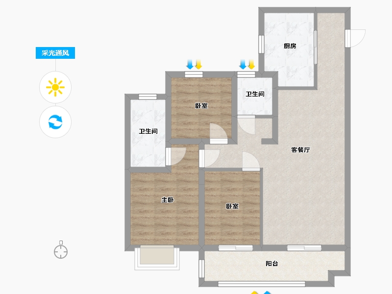 陕西省-榆林市-万象星辰-81.47-户型库-采光通风