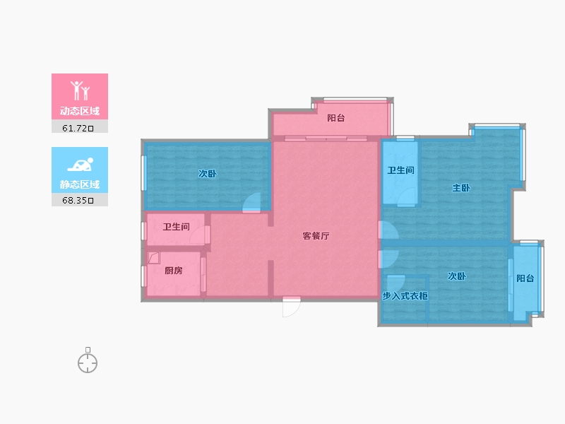 河北省-唐山市-龙腾花园-124.00-户型库-动静分区