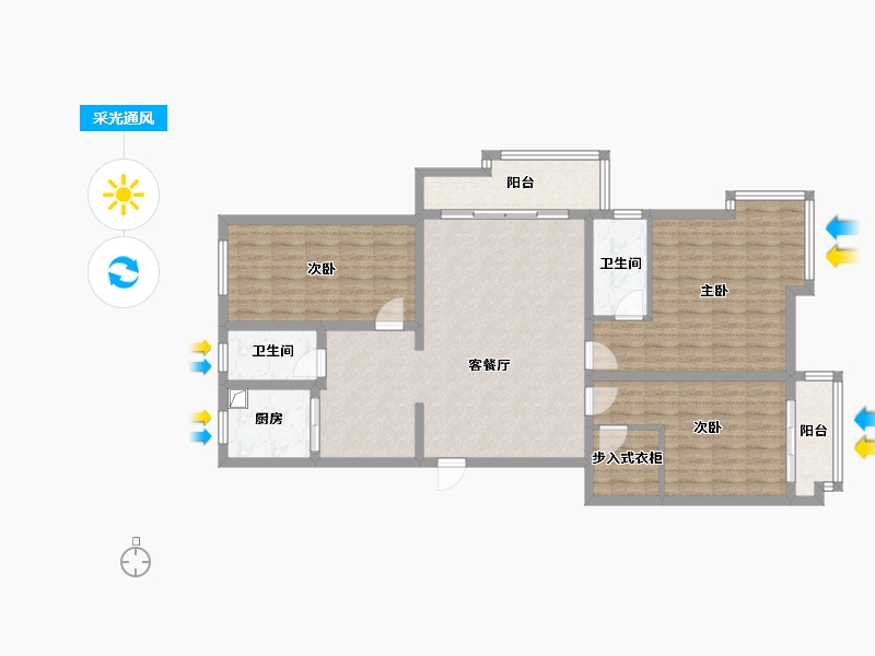 河北省-唐山市-龙腾花园-124.00-户型库-采光通风