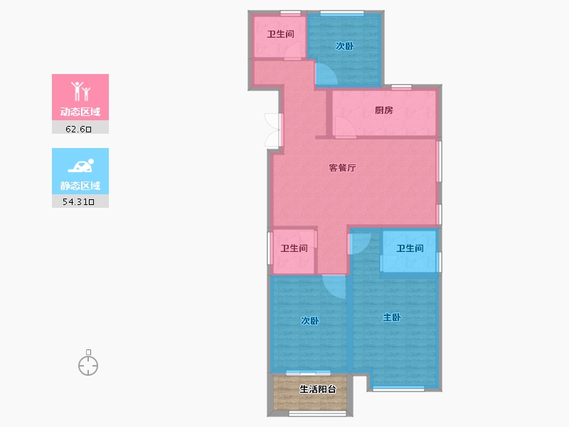 安徽省-合肥市-翡翠时光-111.10-户型库-动静分区