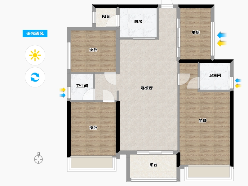 广东省-清远市-名德幸福里-107.00-户型库-采光通风