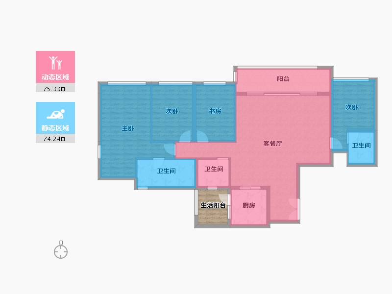 四川省-成都市-远大海湾云锦-141.37-户型库-动静分区