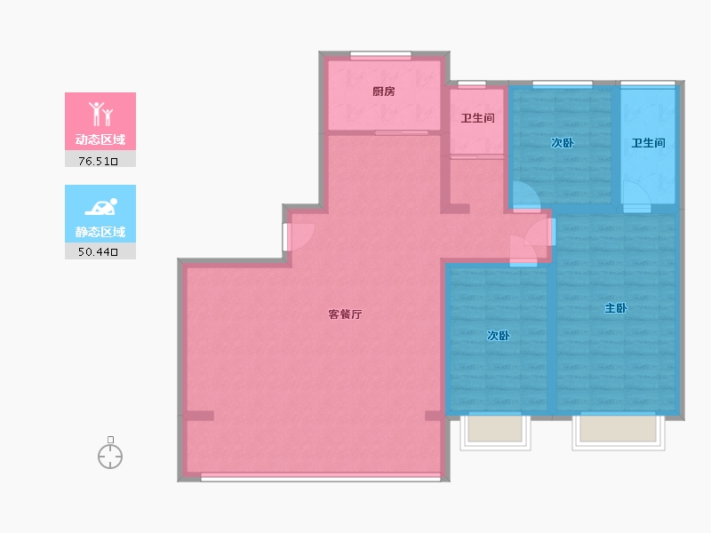 山东省-青岛市-鑫江瑞府-136.00-户型库-动静分区