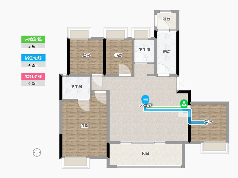 四川省-绵阳市-倍特香槟华府-120.00-户型库-动静线