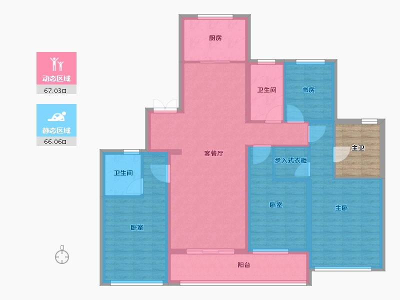 浙江省-杭州市-滨江联合·枫翠云轩-125.50-户型库-动静分区