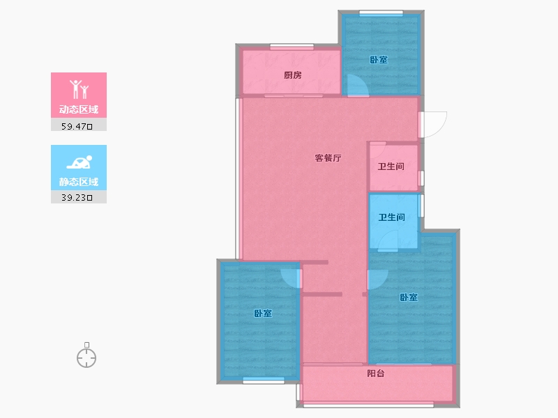 浙江省-杭州市-辰春澜城-90.00-户型库-动静分区