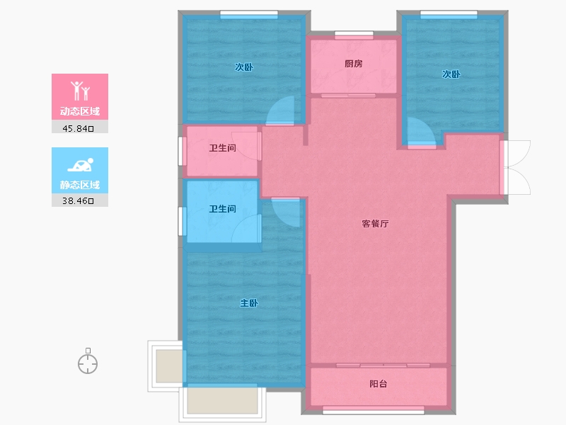 河北省-邯郸市-东尚名庭-92.00-户型库-动静分区