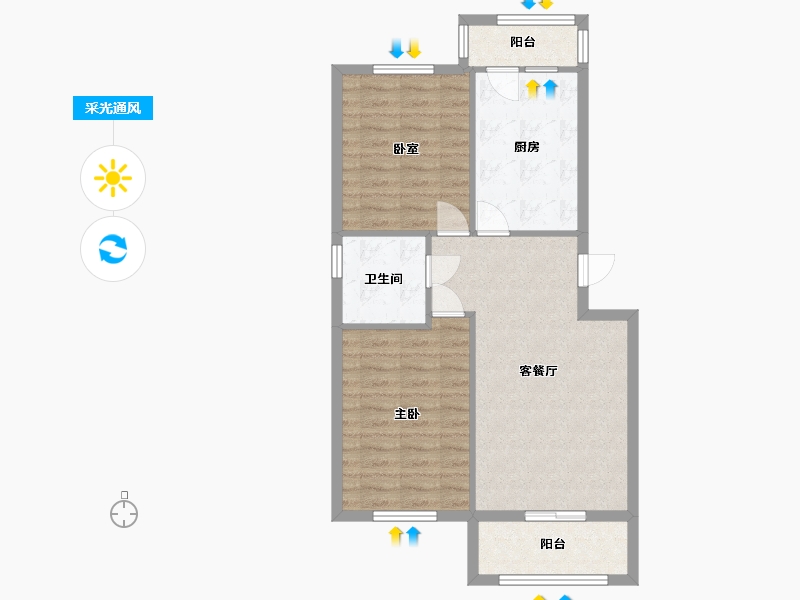 天津-天津市-宝庆里-72.00-户型库-采光通风