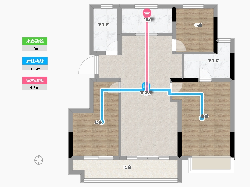 江苏省-常州市-万科金域蓝湾-84.00-户型库-动静线