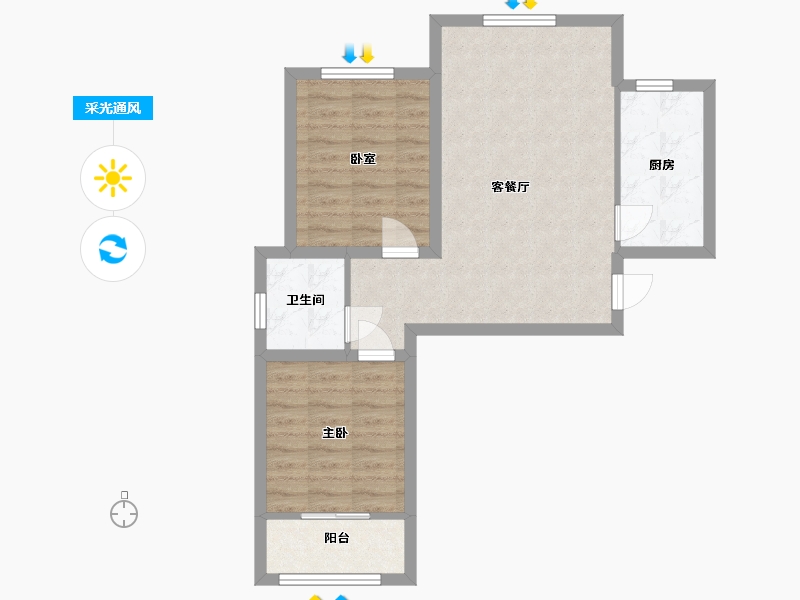 河南省-洛阳市-福民嘉苑-1号安置小区-64.00-户型库-采光通风