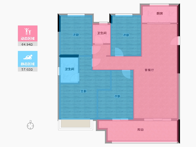 湖北省-襄阳市-房投翰林府-112.78-户型库-动静分区