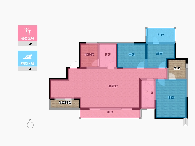 四川省-成都市-华侨城融创春风十里-114.17-户型库-动静分区