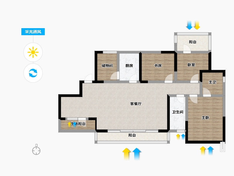 四川省-成都市-华侨城融创春风十里-114.17-户型库-采光通风