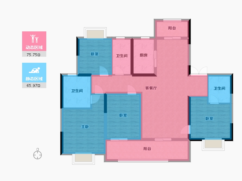 江苏省-南京市- 苏宁檀悦-127.20-户型库-动静分区