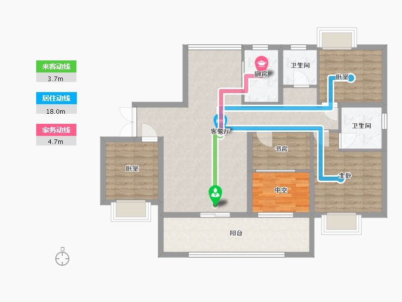 福建省-漳州市-漳浦福晟钱隆首府-103.20-户型库-动静线