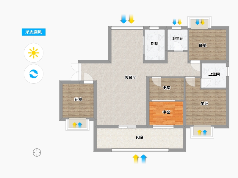 福建省-漳州市-漳浦福晟钱隆首府-103.20-户型库-采光通风