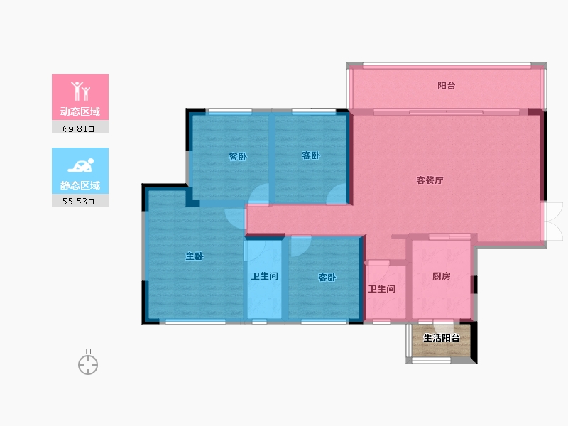 四川省-成都市-中铁卓越时代城-116.06-户型库-动静分区