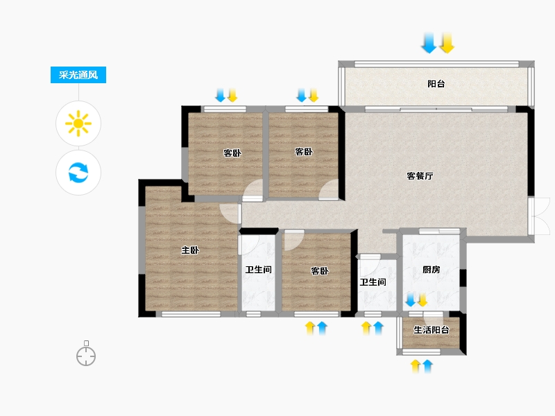 四川省-成都市-中铁卓越时代城-116.06-户型库-采光通风