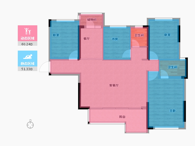 四川省-成都市-中铁卓著-100.51-户型库-动静分区