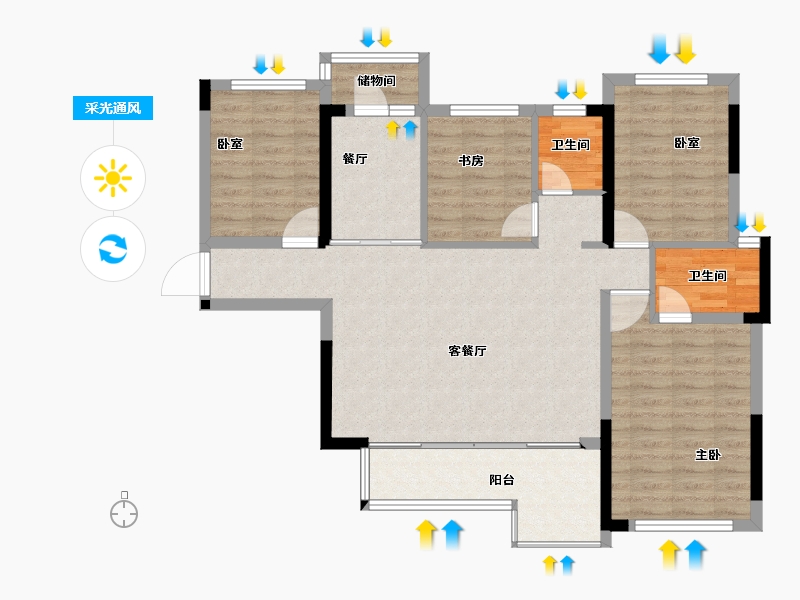 四川省-成都市-中铁卓著-100.51-户型库-采光通风