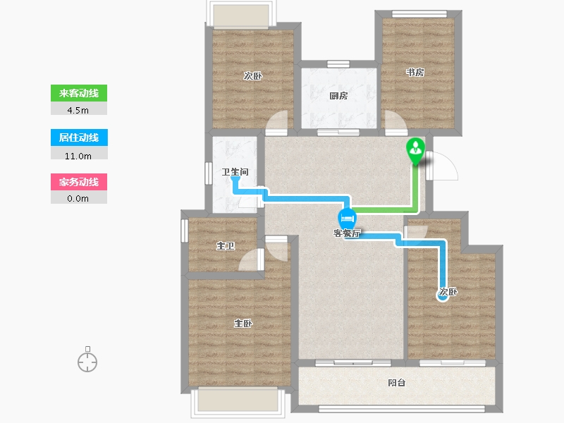 浙江省-杭州市-叠潮雅庭-103.11-户型库-动静线