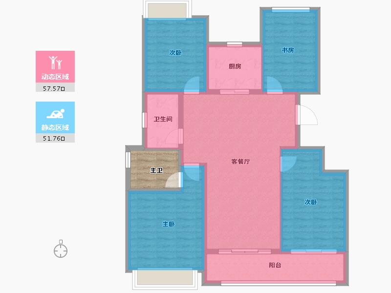 浙江省-杭州市-叠潮雅庭-103.11-户型库-动静分区