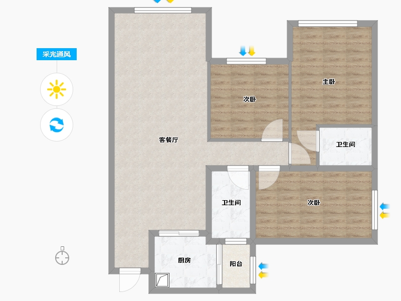 四川省-内江市-隆城一号-97.00-户型库-采光通风