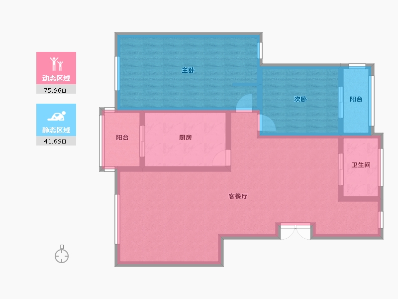 浙江省-宁波市-阳光水岸-80.00-户型库-动静分区