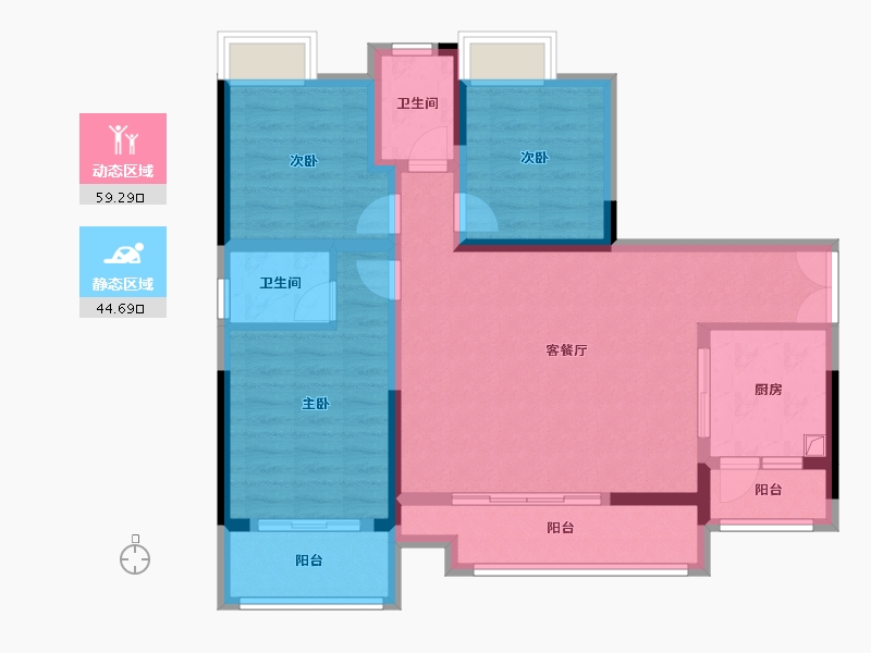 四川省-绵阳市-水晶郦城-96.17-户型库-动静分区