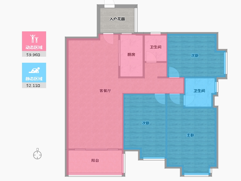 广东省-广州市-源海仙村一号-西区-104.00-户型库-动静分区