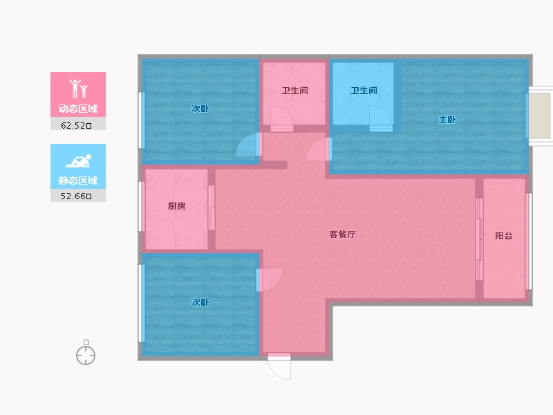 陕西省-渭南市-秦正富悦城-102.40-户型库-动静分区