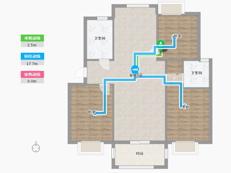 浙江省-嘉兴市-幸福家园-南区-103.90-户型库-动静线