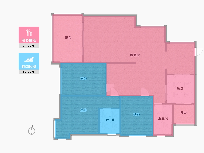 贵州省-贵阳市-金谷苑小区-100.00-户型库-动静分区