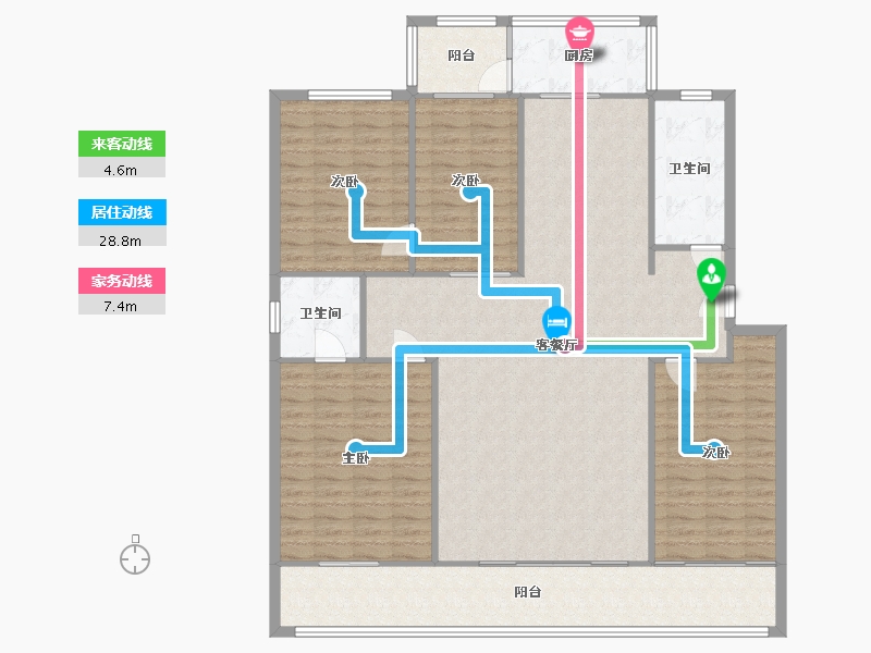 河南省-郑州市-四十七中家属院-128.00-户型库-动静线