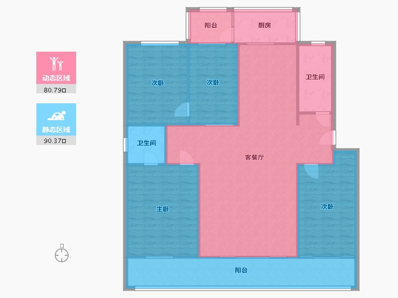 河南省-郑州市-四十七中家属院-128.00-户型库-动静分区