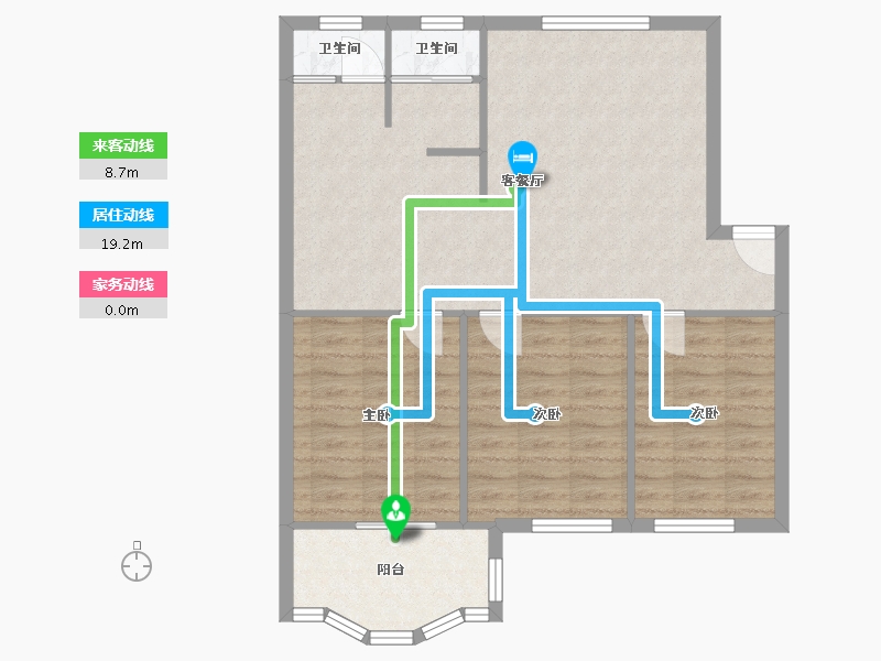 广西壮族自治区-南宁市-三元苑-84.00-户型库-动静线