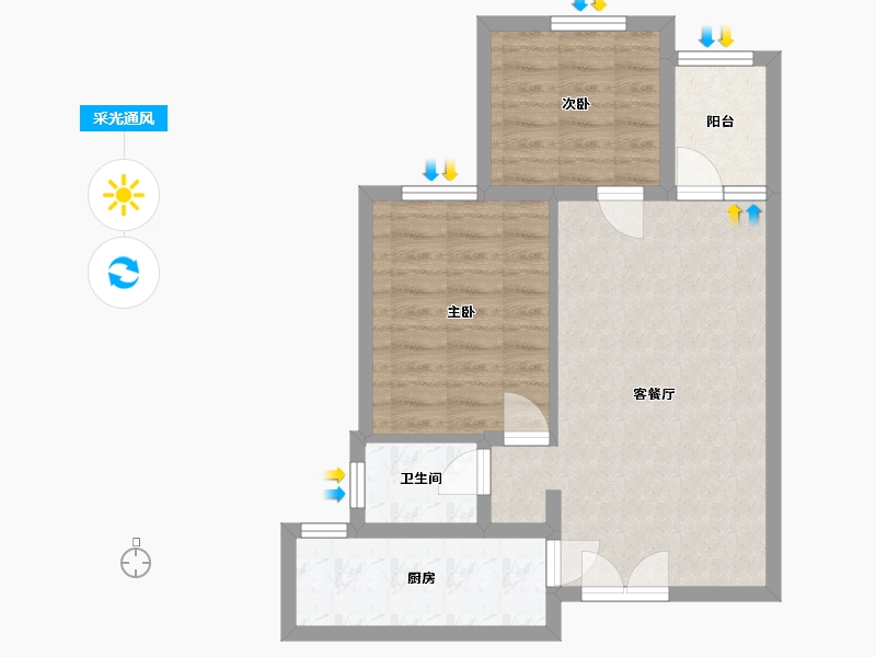 河南省-郑州市-华润置地-61.00-户型库-采光通风