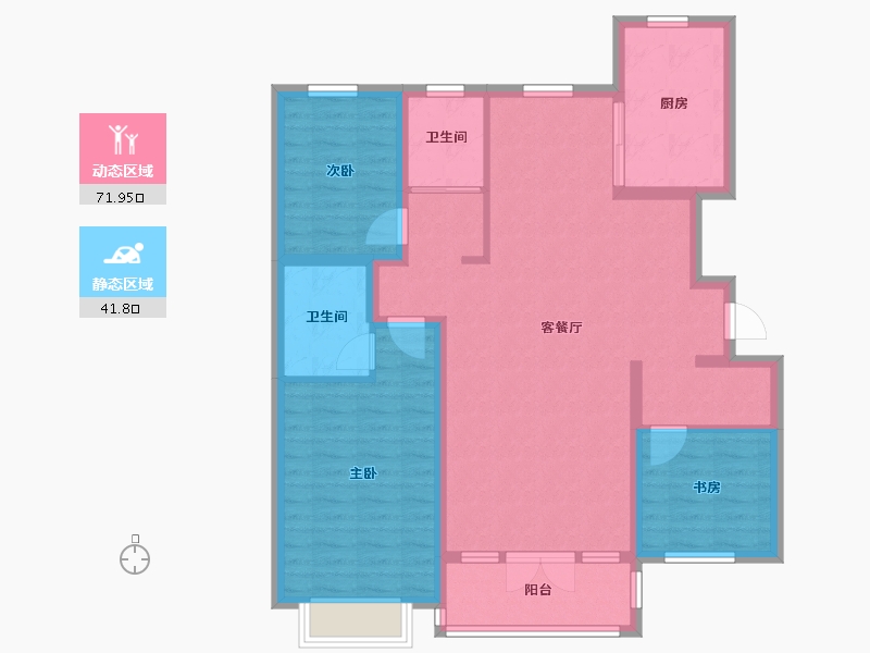 新疆维吾尔自治区-石河子市-名仕府-107.10-户型库-动静分区