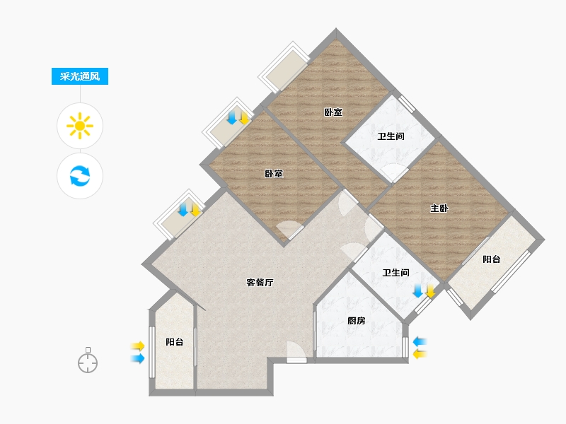 湖北省-武汉市-佳运环湖花园-109.40-户型库-采光通风