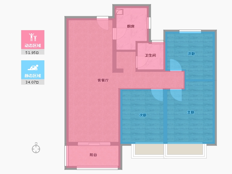 山西省-晋中市-阳光城文澜府-85.60-户型库-动静分区